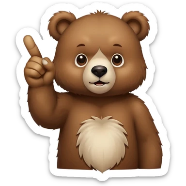 Cute bear pointing middle finger sticker
