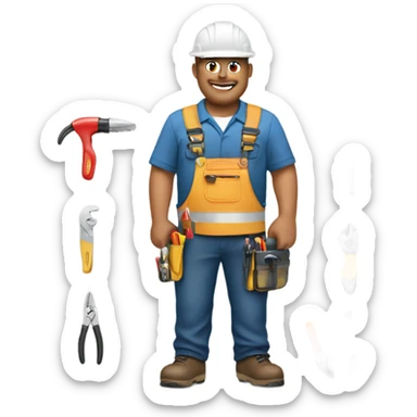 electrician with his tools sticker