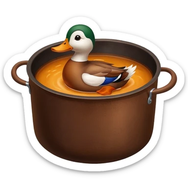 A duck inside of a pot sticker