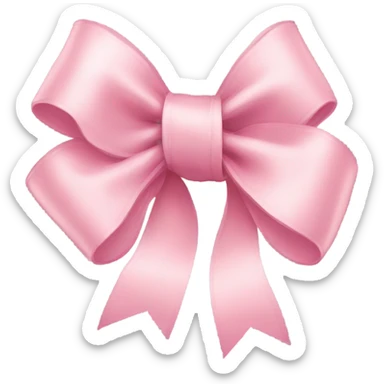 light pink ribbon bow sticker