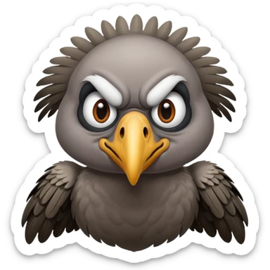 vulture - kind of menacing but in a funny comical way - can the vulture be making a face? sticker