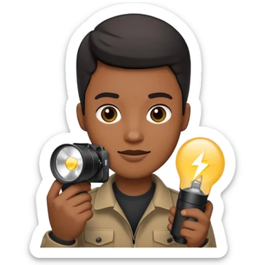 Photographer with flash speedlight sticker