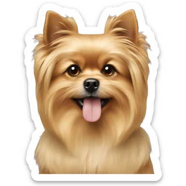 Yorkie and Pomeranian mixed dog with blonde hair  sticker