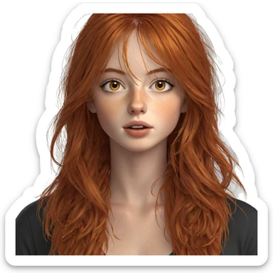 freckled girl with orange hair sticker