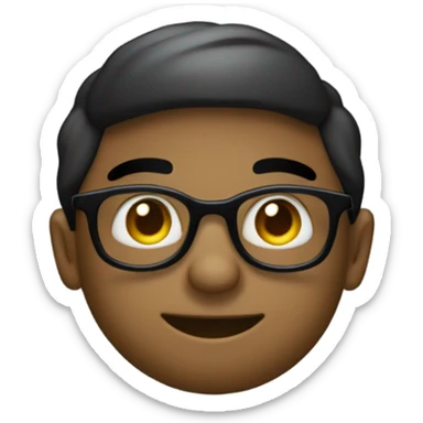 um menino de pele escura clara com um oculos dourado redondo de chapeu preto sticker