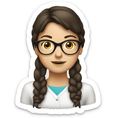 brunette girl with glasses clean gir sticker