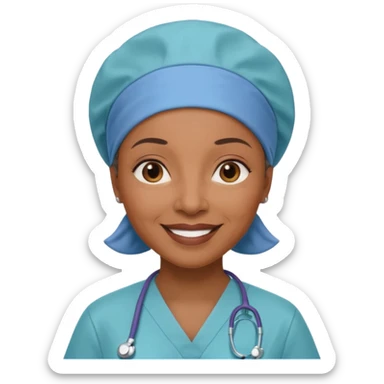 older black doctor woman with scrub cap sticker