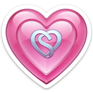Pink heart shaped crystal with a $ carved in the center of the crystal. sticker