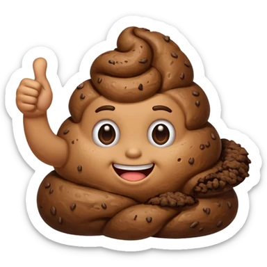 Poop thumbs up sticker