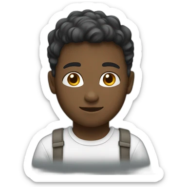 Garçon qui sourit blanc sticker