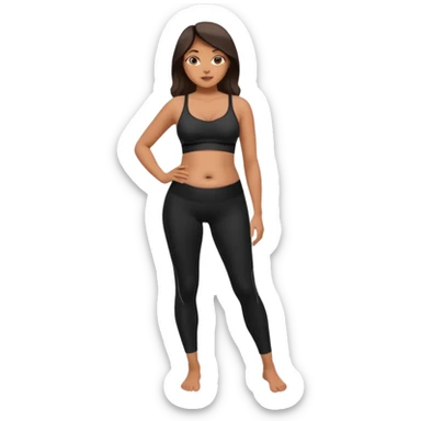 legging brassière noir gonflé ventre femme  sticker