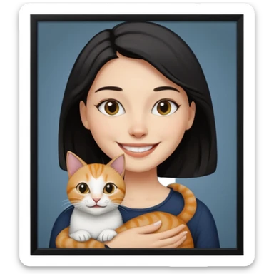 frame, painting, Mona Lisa, with cat sticker