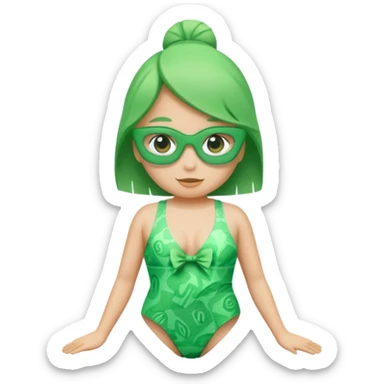 money wearing a swimsuit  sticker