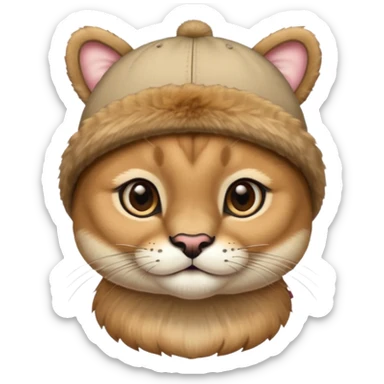 puma wearing a baby hat sticker