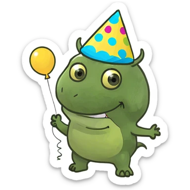 kind funny yellow baby monster sticker