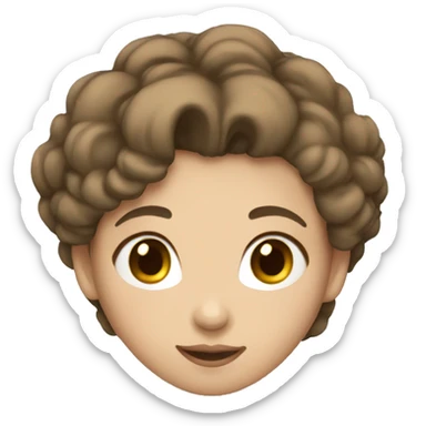 Princess with brown short hair and white skin  sticker