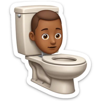 Toilet with a head and neck sticking out sticker