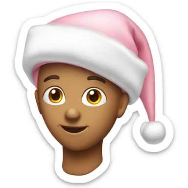 light pink cute santa hat sticker