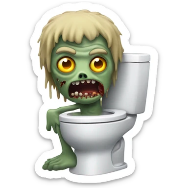 zombie with a skibidi toilet sticker