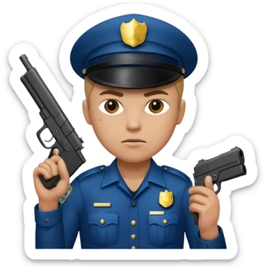 fully armed cop sticker