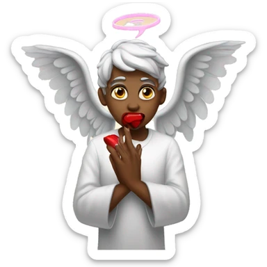 Angel devil blowing kisses sticker