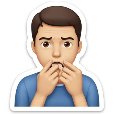 biting nails fear of stds sticker