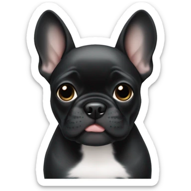 Black Frenchie puppy sticker