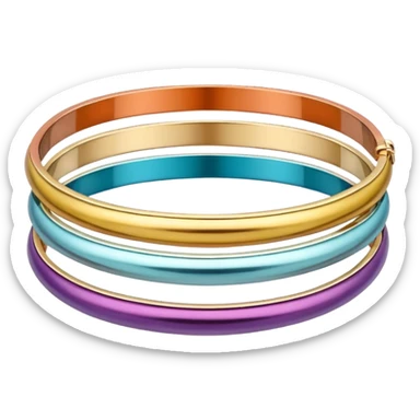 Elegant multicolour metal bangles  sticker