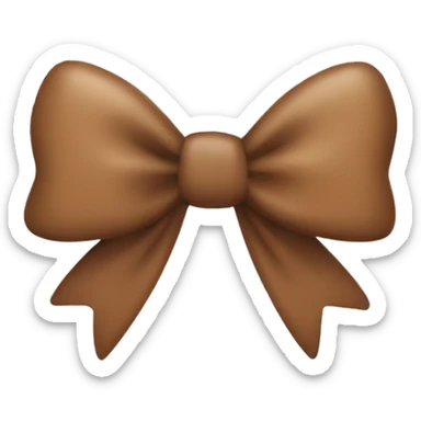 brown cutesy bow  sticker