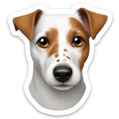 white Jack Russell  with freckles  sticker