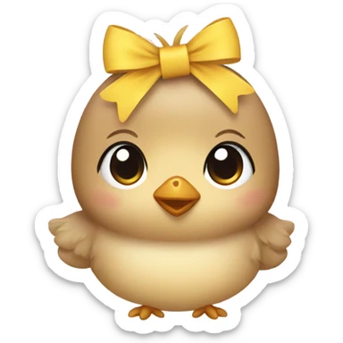 Chick with Bow  sticker