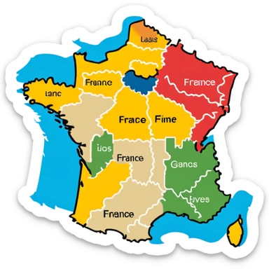 carte de la france sticker