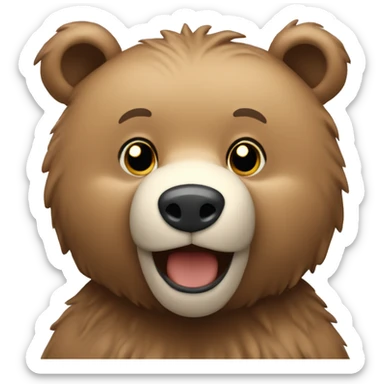 Light brown bear with snowflake  sticker