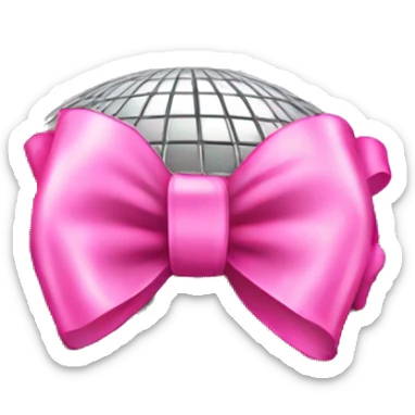 Discoball with pink bow sticker