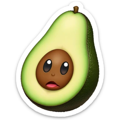 Avocado with big lips sticker