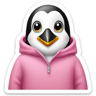 Pinguin wearing pink pullover  sticker