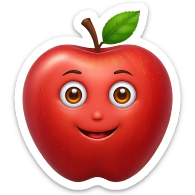 worm in apple sticker