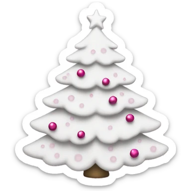 White Christmas tree with pink ornaments  sticker