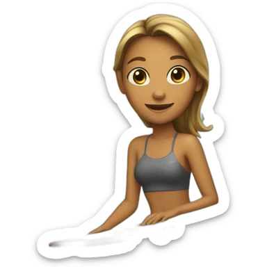 A girl on a surfboard sticker