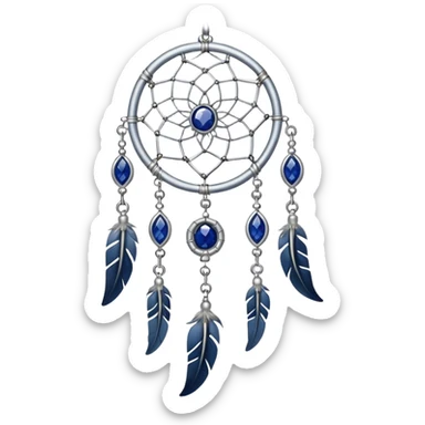 Silver Dreamcatcher with sapphire stones sticker