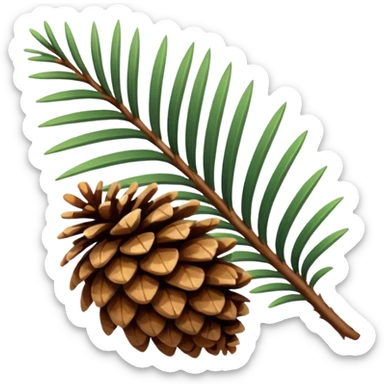 pine needle and cone emoji sticker