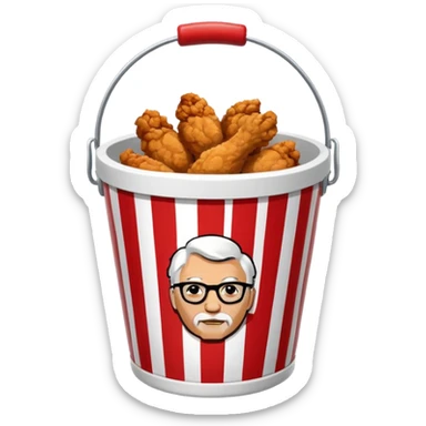 kfc bucket white and red stripes sticker