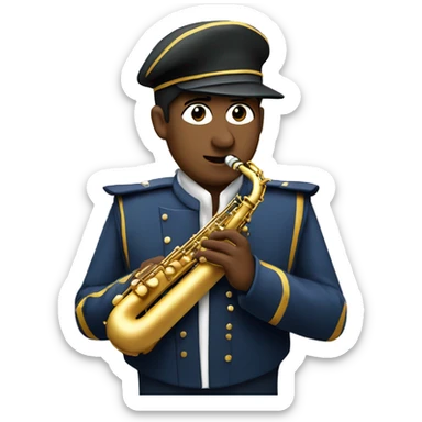 Marching band saxophone player sticker