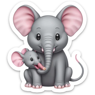 Mice eating elephant sticker