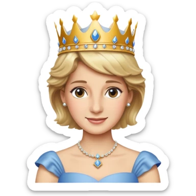 standing, Princess Diana with a crown sticker