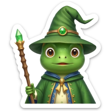 cute frog wizard sticker