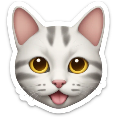 Cat emoji sticking its tongue out with its eyes closed sticker