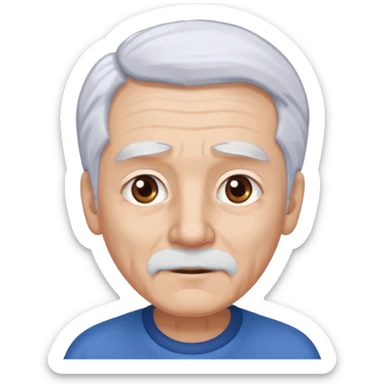 abuelo con pelo blanco, ojos cafés y ropa azul sticker