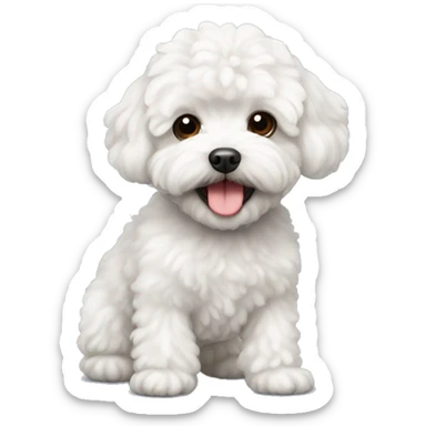 White curly maltipoo sticker