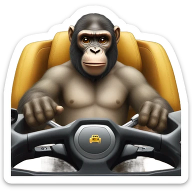 Ape driving a Lamborghini  sticker